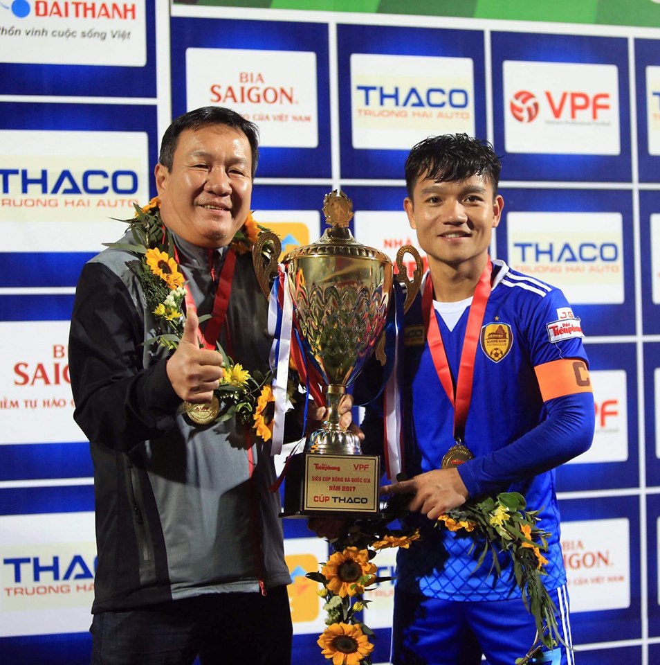 Thanh Trung từng giúp Quảng Nam lần đầu tiên trong lịch sử giành chức vô địch V.League 2017