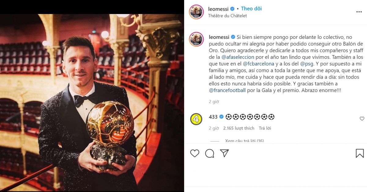 Messi dành lời tri ân cho người hâm mộ